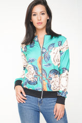 Floral Print Bomber Jacket