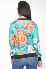 Floral Print Bomber Jacket