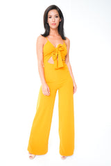 Cut Out Knot Front Cami Jumpsuit