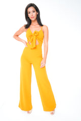 Cut Out Knot Front Cami Jumpsuit