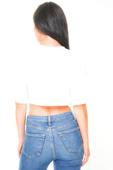 Graphic Applique Tasselled Crop Top