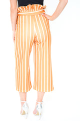 Papiertüte Krawatte Taille gestreiftes Culotte -Hosen