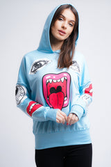 Hooded Monster Printed Sweatshirt Jumper