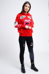 Hooded Monster Printed Sweatshirt Jumper