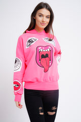 Hooded Monster Printed Sweatshirt Jumper