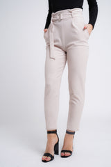 Kady & Olivia Belted Croc Print Tapered Trousers