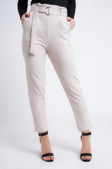Kady & Olivia Belted Croc Print Tapered Trousers