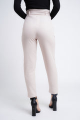 Kady & Olivia Belted Croc Print Tapered Trousers