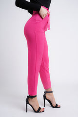 Kady & Olivia Belted Croc Print Tapered Trousers