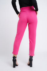 Kady & Olivia Belted Croc Print Tapered Trousers