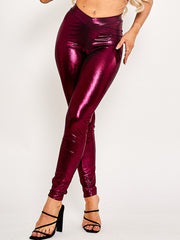 Scrunch Back Metallic Leggings