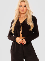 Tie Front Knit Cardigan Top