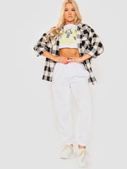 Oversized Button Up Tartan Check Shirt