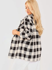 Oversized Button Up Tartan Check Shirt