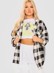 Oversized Button Up Tartan Check Shirt