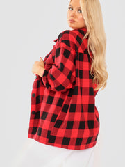 Oversized Button Up Tartan Check Shirt
