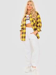 Oversized Button Up Tartan Check Shirt