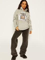 Perfume Graphic Fleeced Hoodie