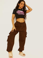 California Graphic Print Crop Top