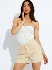 High Tailed Denim Cargo Shorts