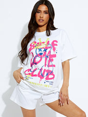 Self Love Club Oversized T-Shirt & Shorts Co-ord