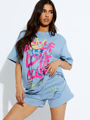 Self Love Club Oversized T-Shirt & Shorts Co-ord
