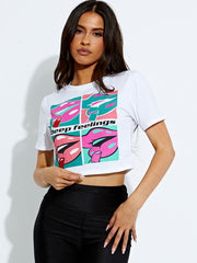 Deep Feelings Lip Print Crop Top