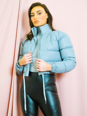 Reflective Cropped Puffer Jacket
