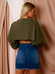 Kruppierter Fledermaus -Strickpullover