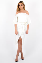 Wrap Front Gürteltier Midi Kleid