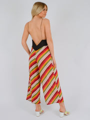 Striped Backless Jumpsuit