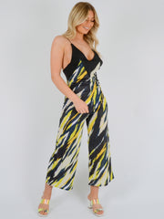 Tiger Print Backless Jumpsuit