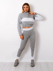 Contrast Panelled Zip Lounge Set