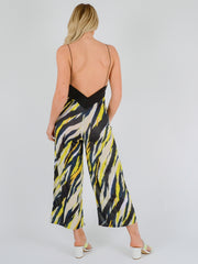 Tiger Print Backless Jumpsuit