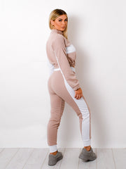 Contrast Panelled Zip Lounge Set