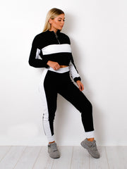 Contrast Panelled Zip Lounge Set