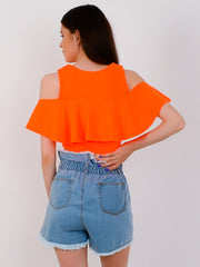 Cold Shoulder Frill Top