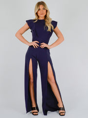 Split Leg Frill Detail Jumpsuit