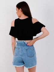 Cold Shoulder Frill Top