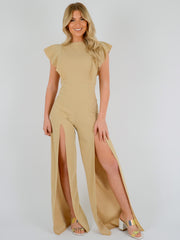 Split Leg Frill Detail Jumpsuit