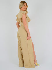 Split Leg Frill Detail Jumpsuit