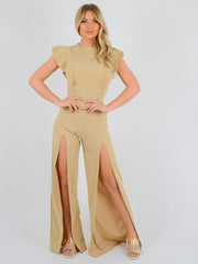 Split Leg Frill Detail Jumpsuit