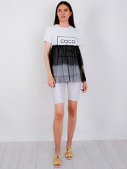 Coco Love Mesh Layered T-Shirt