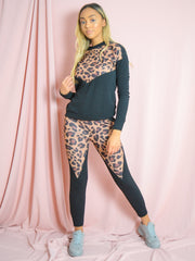 Leopard Print Detail Top & Trouser Co-ord