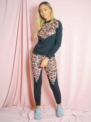 Leopard Print Detail Top & Trouser Co-ord