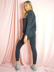 Leopard Print Detail Top & Trouser Co-ord