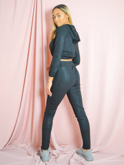 Wet Look Detail Shiny Co-ord