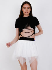 Layered Mesh Mini Skirt