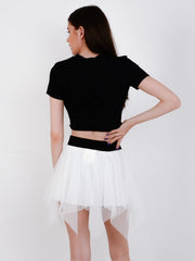 Layered Mesh Mini Skirt