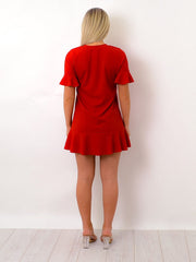 Frill Detail Peplum Dress